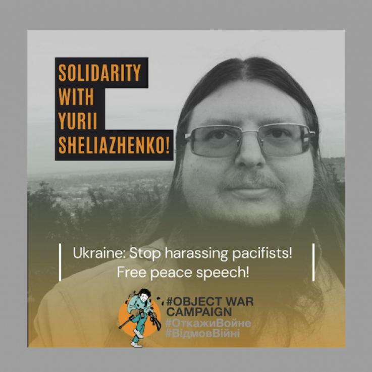 Solidarity with Yurii Sheliazhenko poster