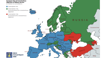 Map of conscription across Europe by EBCO