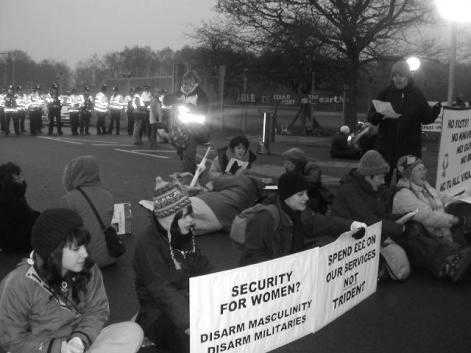 Women take direct action at AWE Aldermaston in the UK, Photo: WRI archive
