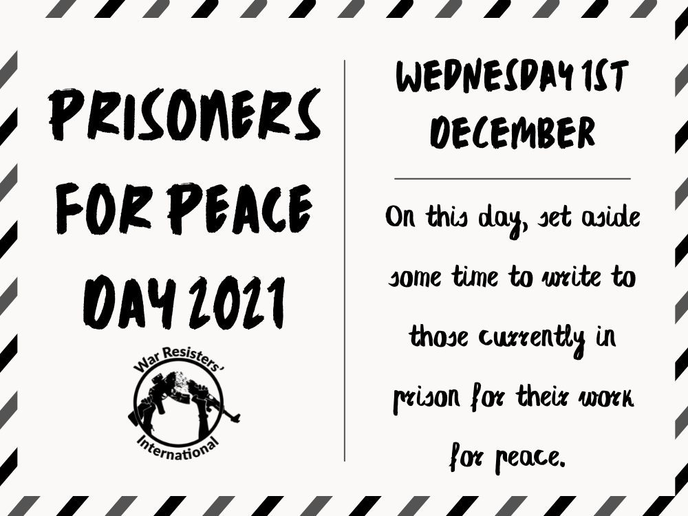 Prisoners for peace day postcard