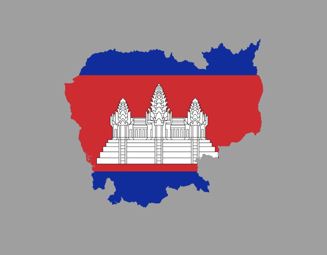 Flag map of Cambodia