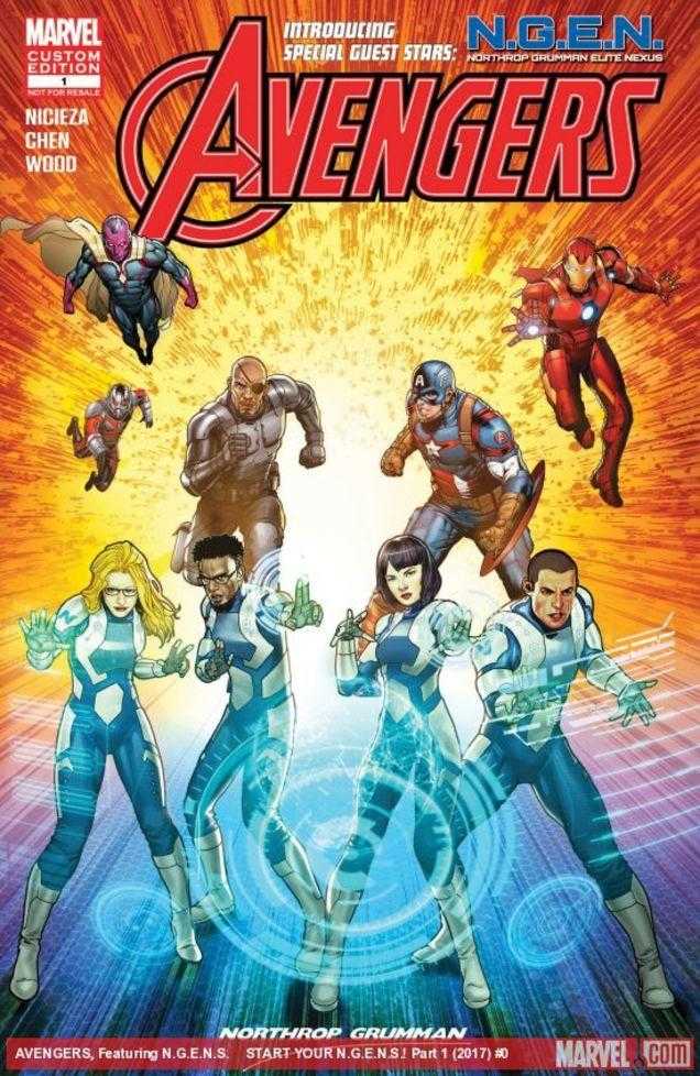 La portada del vínculo de Marvel Comics con Northrop Grumman