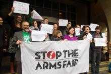 Stop the Arms Fair activists after a trial in London