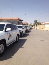 Militarisation de l'aide – Convoi des NU pour la confédération de la Ligue Arabe, Erbil 2014. Crédit : Frances Guy