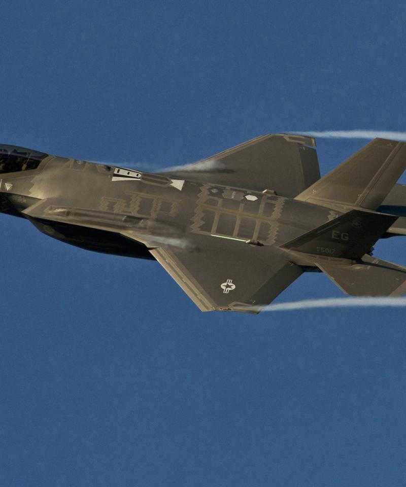 An F35 jet, that uses components made by Moog