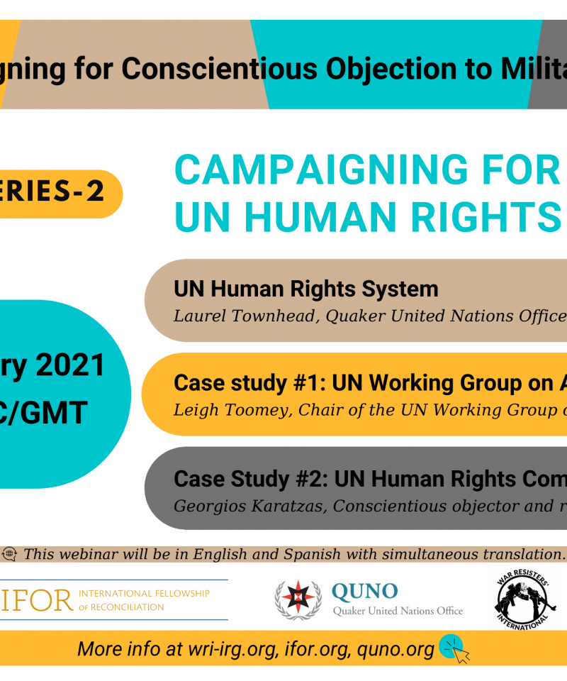 Poster for the Webinar: Campaigning for CO - UN Human Rights System