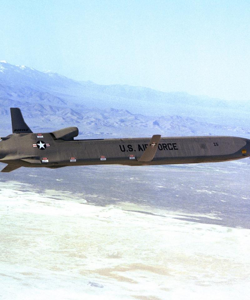 an AGM-86 air launched cruise missile, which will be replaced by the LRSO