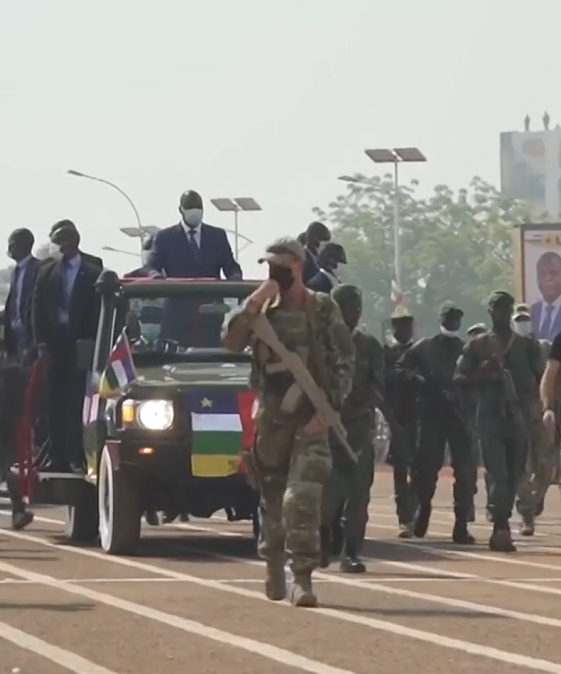 Russian mercenaries providing security for the President of the Central African Republic