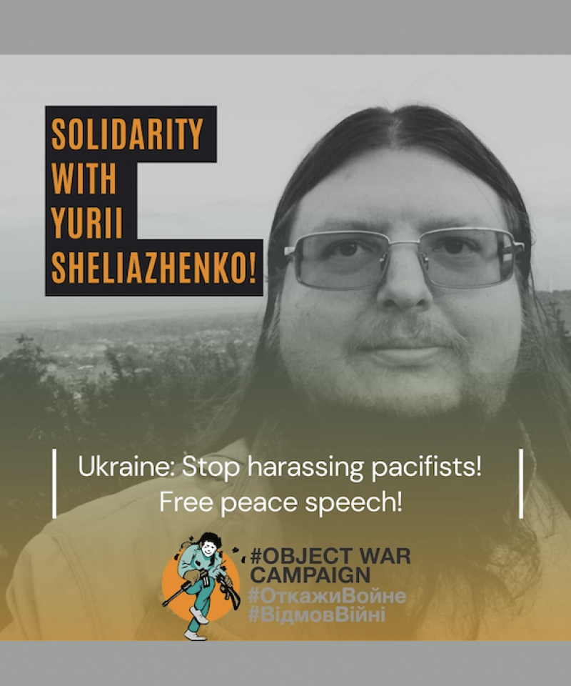 Solidarity with Yurii Sheliazhenko poster