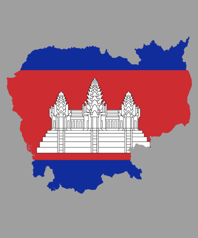 Flag map of Cambodia