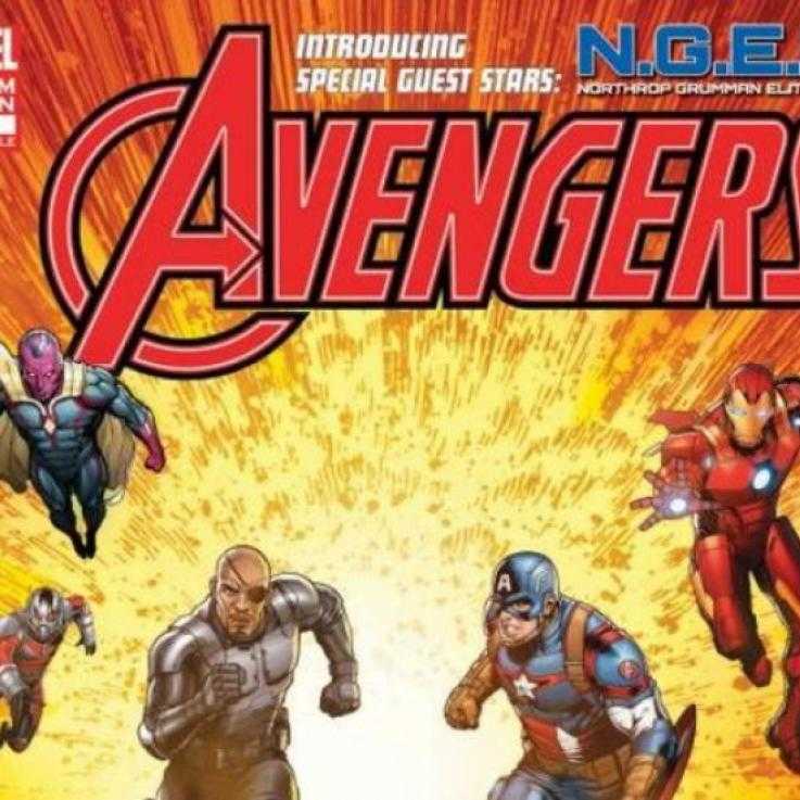 The cover of the comic designed by Marvel and Northrop Grumman