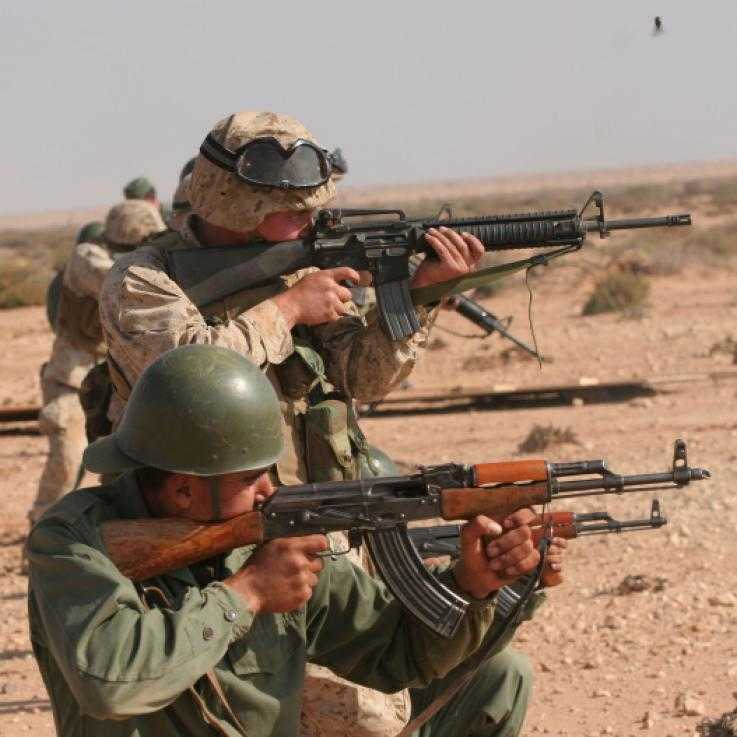 Moroccan and U.S. soldiers exercising together as part of a joint military exercise in March, 2007 / Photo: Wikimedia Commons