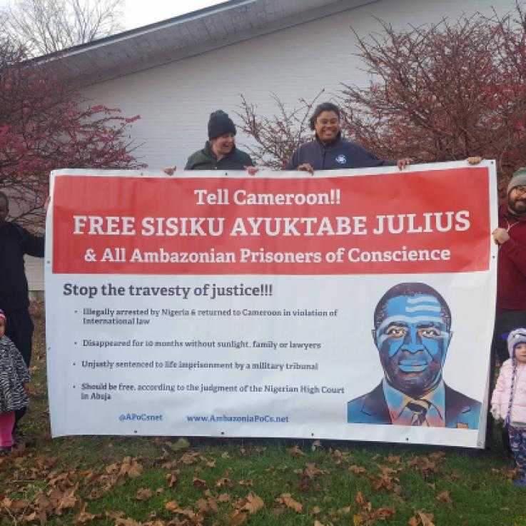 Solidarity action for Ambazonian prisoners of conscience 