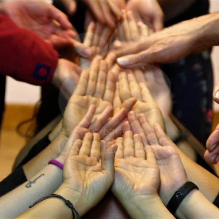 A picture showing hands of facing up 