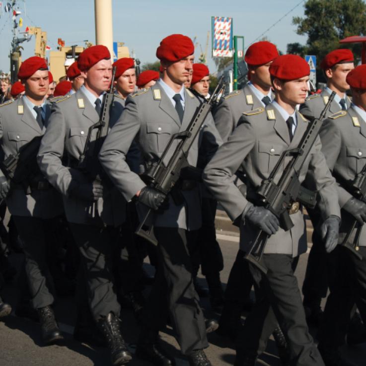 German soldiers in a military parade