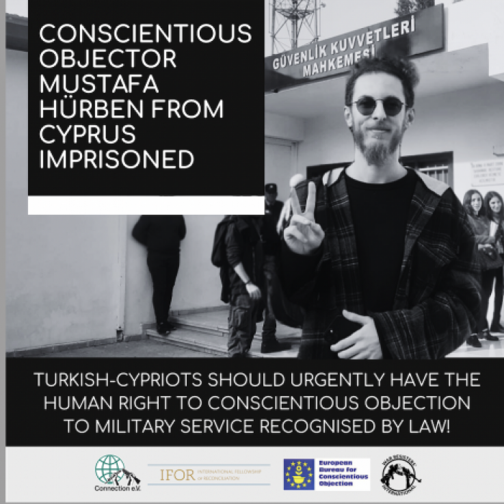 Cartel de la declaración conjunta en apoyo a Mustafa Hurben.