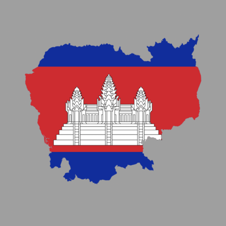 Flag map of Cambodia